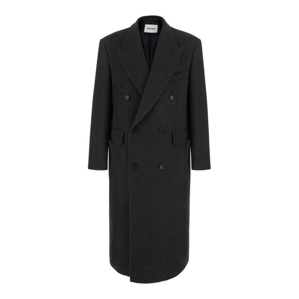 Tonywack Men Herringbone Coat With Wool And Cashmere Details Brown Men